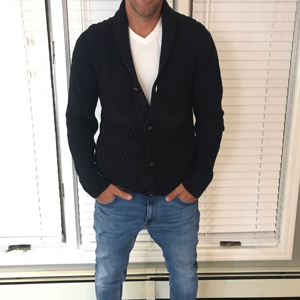 Armani Exchange blue cardigan sweater button up M